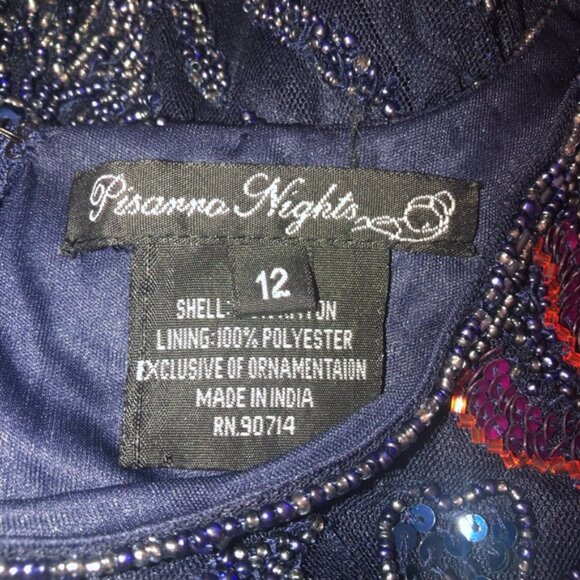 Pisarro Nights vintage 90’s rayon fully beaded dress size 12 - Picture 2 of 3